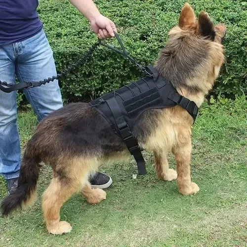 Arnés Táctico Profesional Ajustables Para Perros Grandes Color Negro Talla Del Arnés Xl 5
