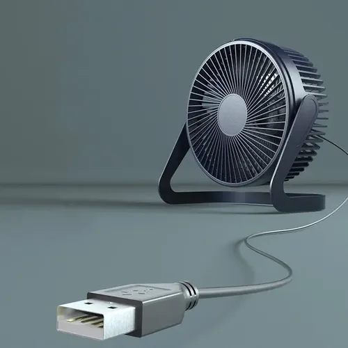 Ventilador Escritorio Usb Mini Fan Ajustable Silencioso 14 Cm Negro Plata 4 17