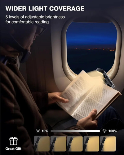 Luz De Lectura Para Leer Luz Para Leer Libros Recargable Negro 6