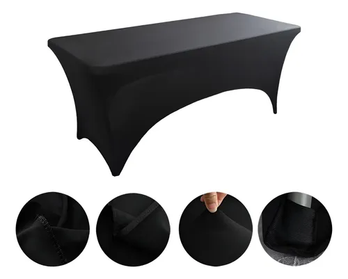 Funda Mantel Spandex Hota Negro 180x75cm Rectangular Hipoalergénico Liso