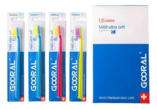 Cepillos De Dientes Extrasuaves. 12 Cepillos Por Paquete. Varios Colores