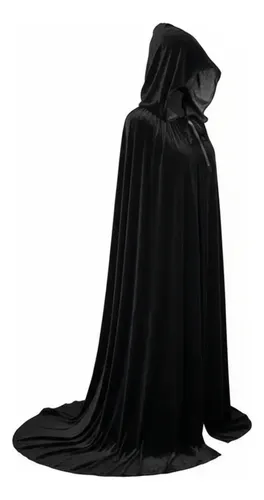 Capa Con Capucha Halloween Disfraz Noche De Brujas Unisex Negro 16
