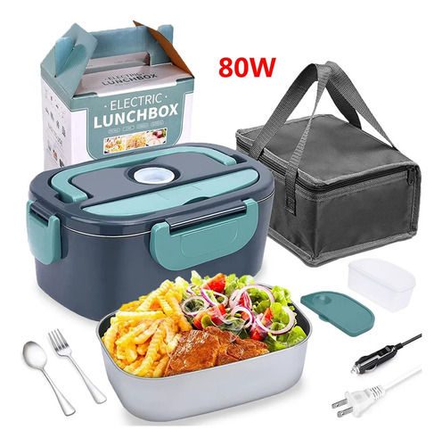 Lonchera Eléctrica Aluminio Portátil Calentar Comida 220v80w Verde Oscuro 11