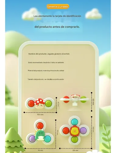 Juguetes Sensorial Giratorios Spinner Con Ventosa Para Bebé 11