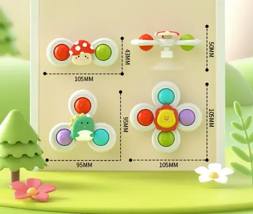 Juguetes Sensorial Giratorios Spinner Con Ventosa Para Bebé 18