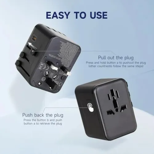 Enchufe Adaptador Viaje Universal En Uno 4 In 1 Gan 35w 19