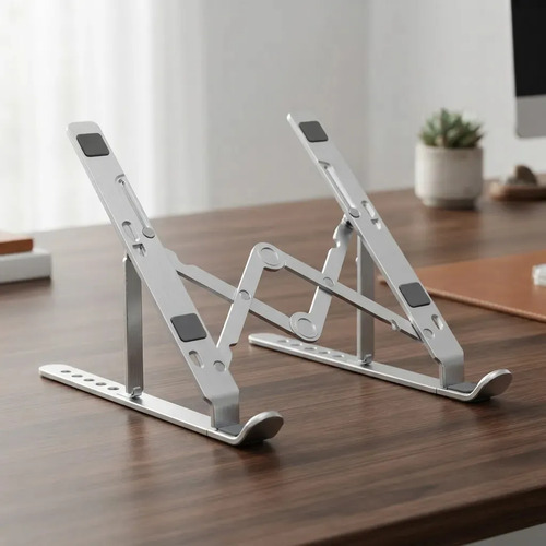 Soporte Portatil Notebook Aluminio Plegable De 7 Niveles Blanco 8