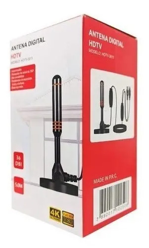 Antena Tv Digital Interior Hd Amplificada Por Usb 10m Negro 5