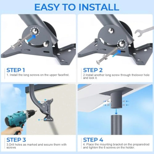Soporte Mástil Para Antena Starlink V4 + Kit Instalación 8