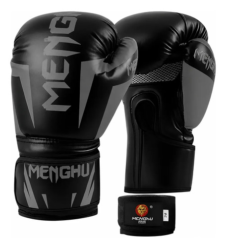 Guantes De Boxeo Profesional De Alta Calidad Con Velcro 14oz Negro 13