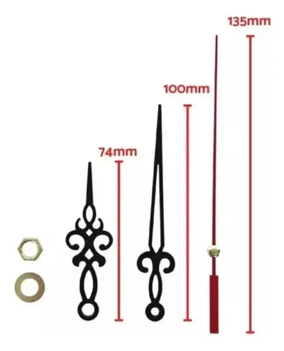 Set 10 Mecanismos Módulos De Reloj Murales Negro 5