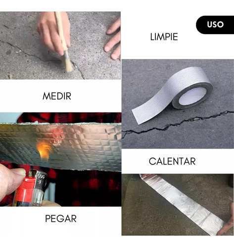 Cinta Sellador Butilo Techo Gotera Impermeable 100mm X 10m Plata 6