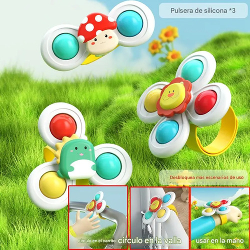 Juguetes Sensorial Giratorios Spinner Con Ventosa Para Bebé 8