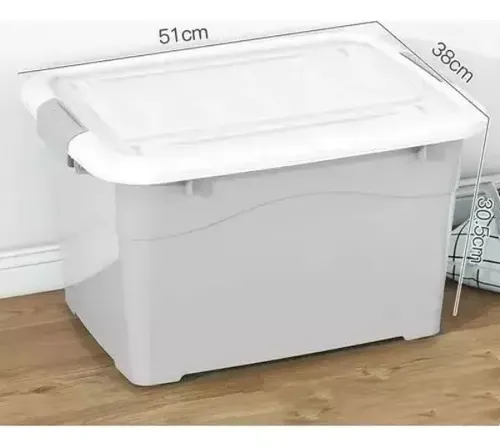 Caja Organizadora 60 Litros Con Ruedas Color Gris Falatale 13