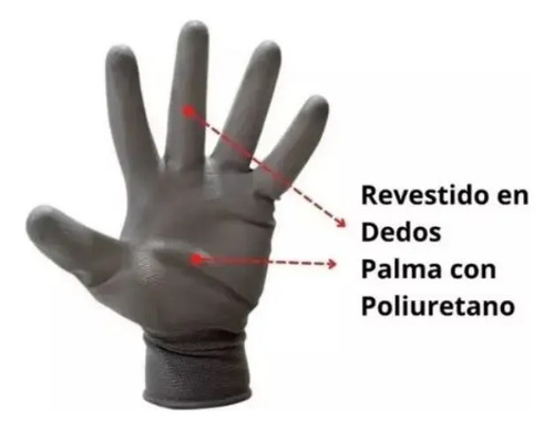 Guantes De Trabajo Pu Alta Calidad Certificado Pack 12 Unid 12