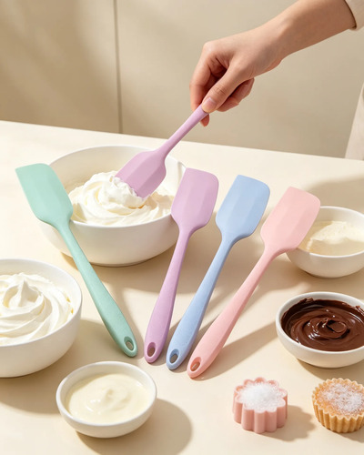 Espátula De Silicona Set De 4 Para Repostería Y Cocina