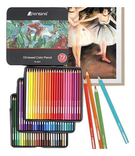 Lápices De Colores Hota 72 Unidades Artísticos Estuche Metálico Color