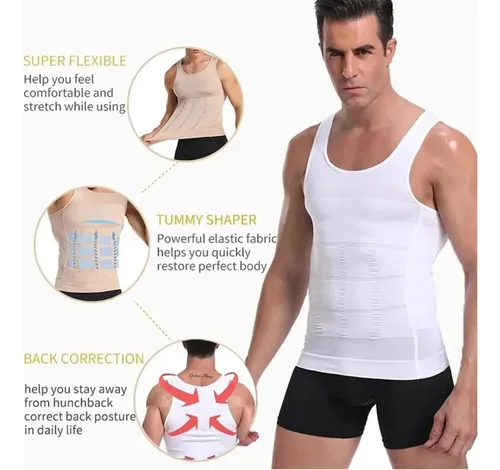Faja Reductora Camiseta De Compresión Para Hombre Moldeador De Abdomen Y Espalda, Talla Xl Negro/blanco 12