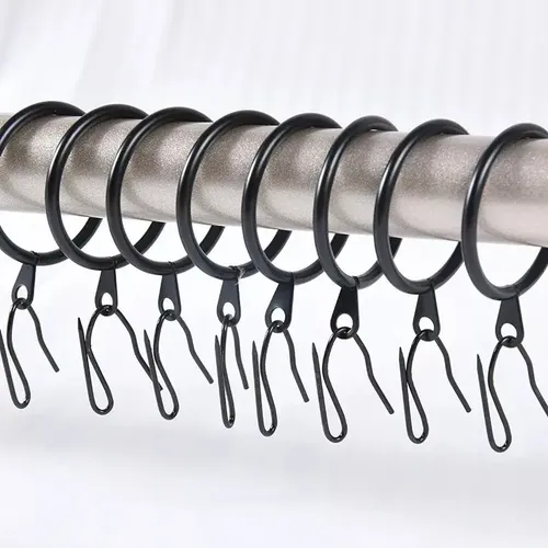 Pack 16 Unidades Argolla Para Barra Cortina De Metal 25 Mm Negro 20