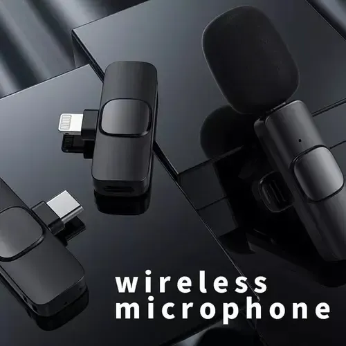 Micrófono Lavalier Inalámbrico Para Ios iPhone iPad Y Usb-c Negro 14