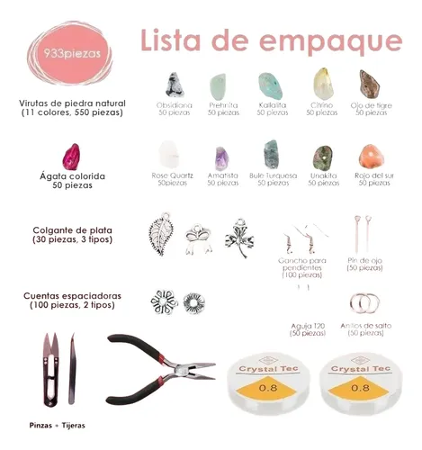 Nasjac 934uds Cristal Piedra Cuenta Diy Collar Pulsera Arete 10