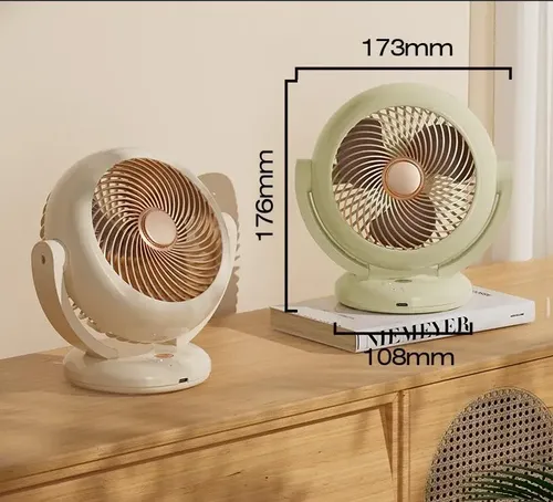 Ventilador Portátil Recargable Usb De Tres Velocidades 16.51 Cm Blanco 4 10