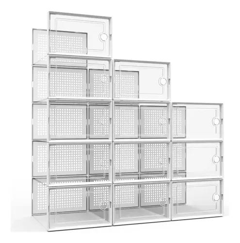 Caja Organizadora De Zapatos Set X6 Unidade Apilables Firmes Blanco 14