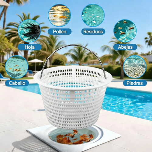 Cesta De Skimmer De Piscina Con Mango Estándar 5