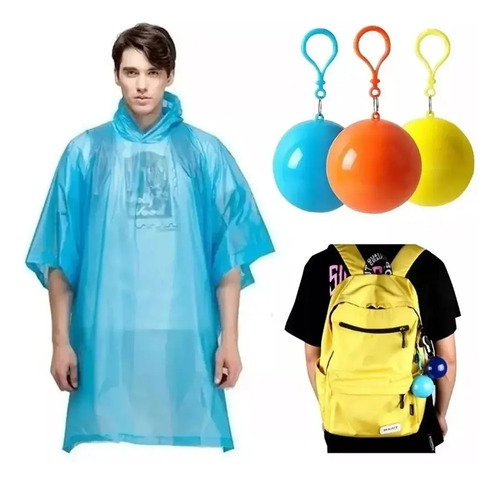 Poncho Capa Impermeable Ultraliviano Portátil Estilo Llavero Aleatorio M