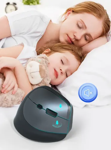 Ratón Vertical Inalámbrico 2.4g Bluetooth X Usb Ergonómico Negro 13