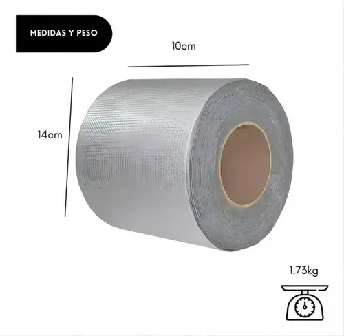 Cinta Sellador Butilo Techo Gotera Impermeable 100mm X 10m Plata 2