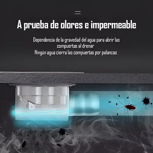 Drenaje Lateral Desagüe De Baño 40x10cm Rectangular Espesar 5