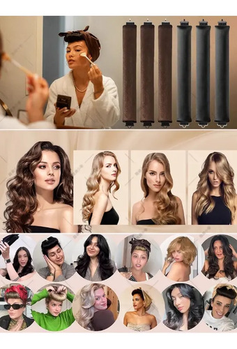 4piezas Kit Rizadores Sin Calor Para Cabello Ondulado Rizado Caqui 9