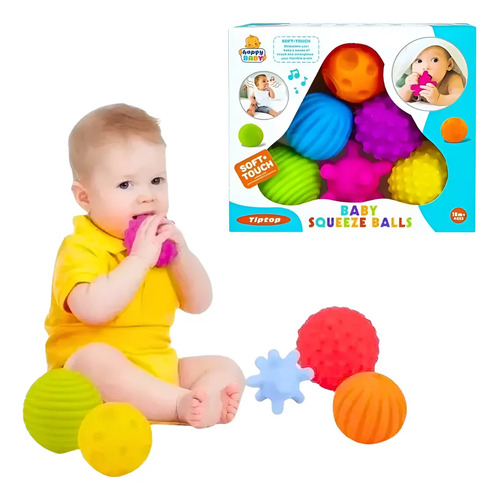 Soft Balls 6 Pelotas Sensoriales Texturizadas Para Bebes