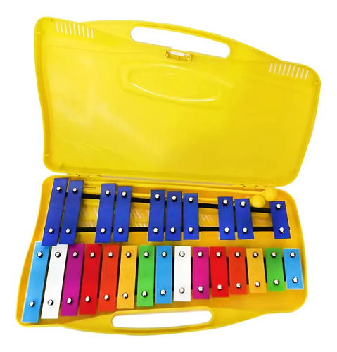 Metalofono Cromatico 25 Notas Xilofono Infantil Escolar Color Amarillo 2