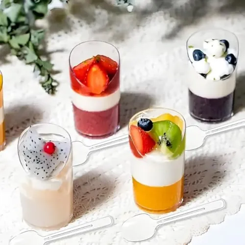 X100 Vasos Plasticos Set De Vasos Shot Postres Pocillo Desec Trasparente 15