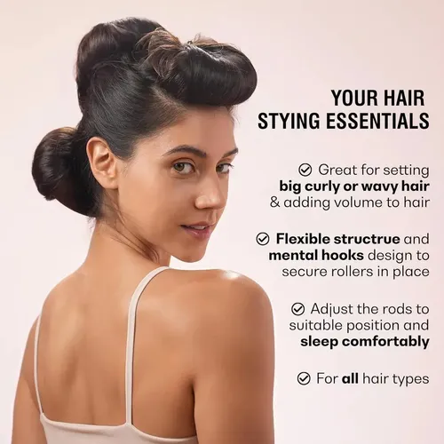 4piezas Kit Rizadores Sin Calor Para Cabello Ondulado Rizado Caqui 3
