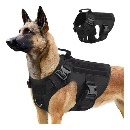 Arnés Táctico Profesional Ajustables Para Perros Grandes Color Negro Talla Del Arnés Xl