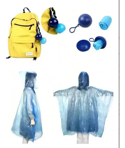 Poncho Capa Impermeable Ultraliviano Portátil Estilo Llavero Aleatorio M 11