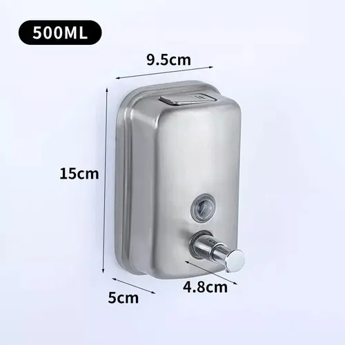 Dispensador De Jabón Acero Inoxidable 304 500 Ml Color Plateado 5
