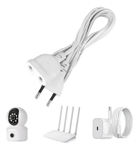 Extensión Electrica 10m 200w Para Cámara Led Adaptador Blanco 4