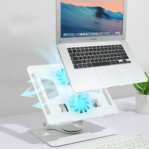 Soporte Base Alzador Notebook Laptop Mac Plegable Ajustable Negro 15