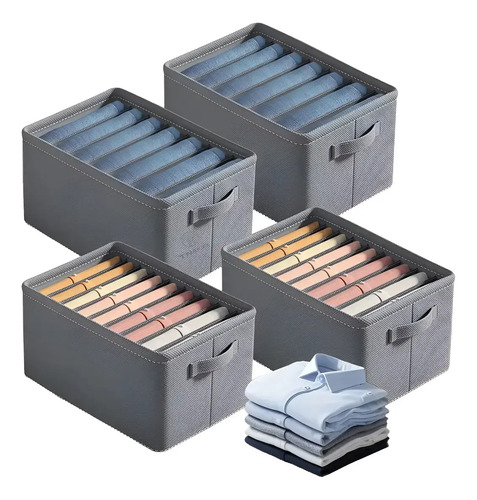 5pzs Organizador De Ropa De Armario Para Jeans Con Gris Gris 8