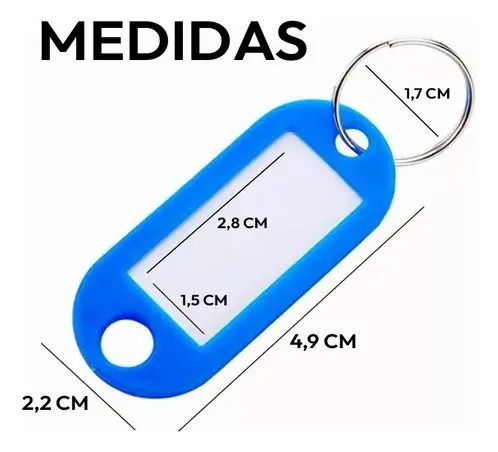 100 Llaveros Etiqueta Identificador Colores Mixtos Surtido Varios Colores 19