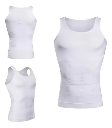 Faja Reductora Camiseta De Compresión Para Hombre  Moldeador De Abdomen Y Espalda, Talla Xl Negro/blanco 20