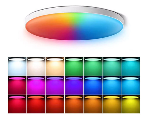 Lámpara De Techo Inteligente Wifi Ultra Delgadorgb Panel Led Rgb