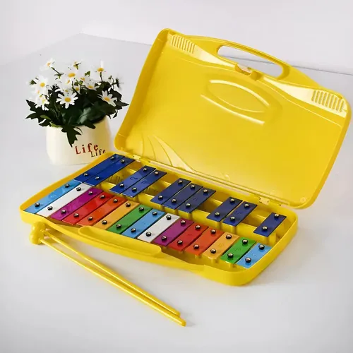 Metalofono Cromatico 25 Notas Xilofono Infantil Escolar Color Amarillo 6
