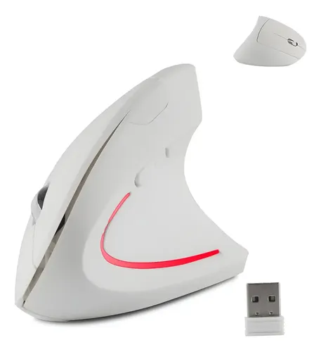 Ratón Vertical Inalámbrico Mouse Usb 2.4ghz Recargable Blanc Blanco 8