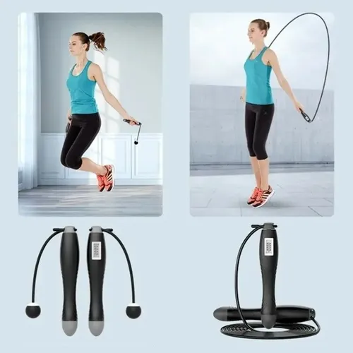 Cuerda De Salto Hota 2 En 1 Ajustable Con Contador Negro 19