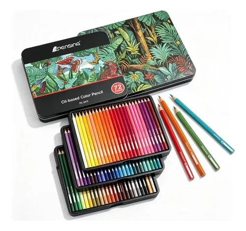 Lápices De Colores Hota 72 Unidades Artísticos Estuche Metálico Color 17